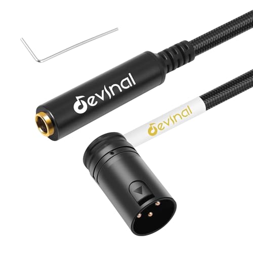 Câble XLR rotatif à angle bas réglable vers adaptateur femelle 6,35 mm et 3,5 mm