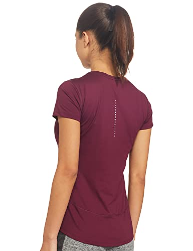 Image of Marks & Spencer Goodmove Womens Solid Polyester Blend Scoop Neck Regular Fit Short Sleeve Top
