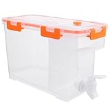 DONFAMDS Kühlschrank Wasserbehälter 3,5L Kunststoff mit Zapfhahn und Trennwand für Saft und Kaltes Wasser Geeignet für Haushalt und Tisch