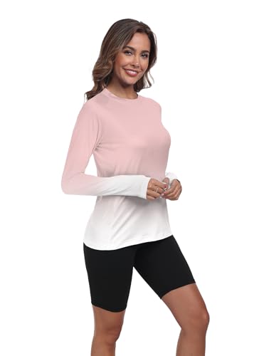 Womens Rash Guard UPF 50+ Long Sleeve UV Protection Swim Shirts Thumb Holes Quick Dry Surfing Swimming HH240254