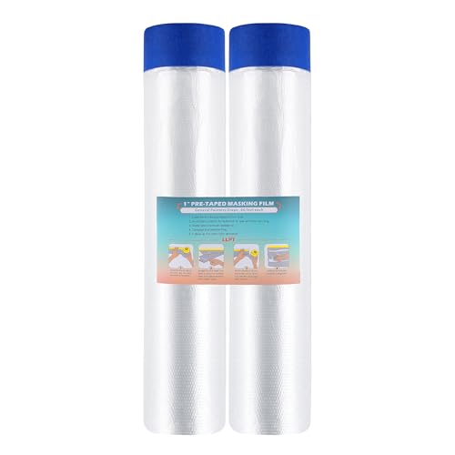 LLPT Abdeckfolie Klebeband mit Folie 2 Rollen 400cm(ungefaltet) x 20m Blau – Ansicht 1