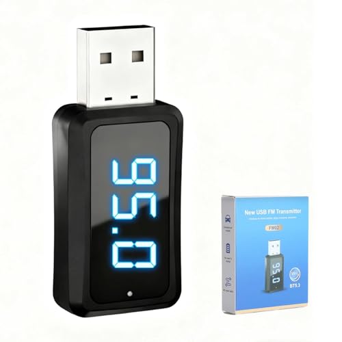 HENGBIRD Auto Bluetooth 5.3 Transmisor Receptor Manos Libres Mini USB Power Car Kit Coche Estéreo Wireless Audio Adaptador para Coche Radio FM