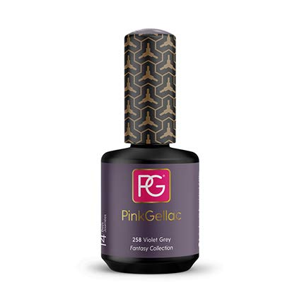 PINK GELLAC Shellac Gel Nagellack 3 x 15 ml für UV LED Lampe | 258 Violet Grey Lila Grau 15 ml + Base Coat Extend 15 ml… – Bild 4