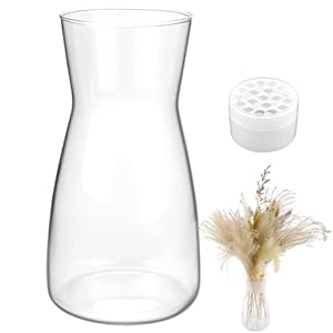 Blumenvase Vasen aus Glas Klarglas Vase für Blumen Glasvase für Tischdeko Transparente Dekorative Vasen für Pampasgras Tulpen Rosen Deko für Schlafzimmer Wohnzimmer Büro