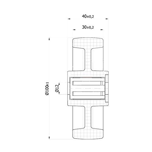 RUOTA DIAMETRO 125X50 IN POLIAMMIDE GRIGIA CON SUPPORTO FISSO - Foto 4