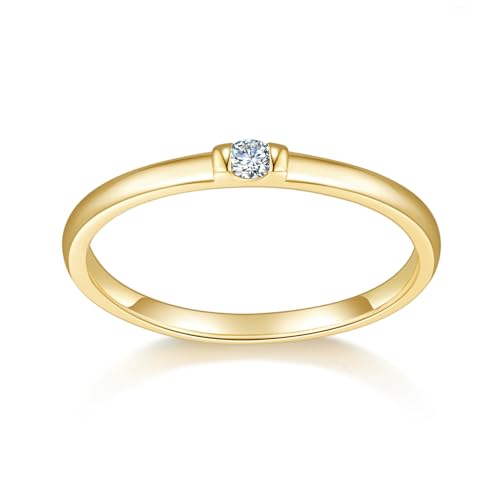 MINDDHA 14K Gold/White Gold Plated Infinity Eternity Band - Cubic Zirconia Ring for Wedding/Silver Rings, Gold Rings for Women - 2mm Band Size 4-12