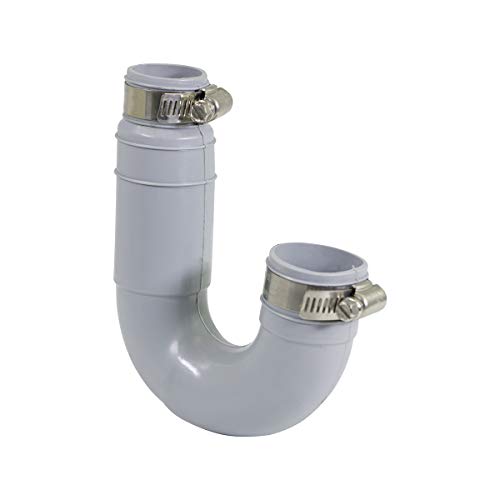 SUPPLY GIANT 6I87 Flexible PVC Rubber Tubular Drain Trap with Stainless steel Clamps