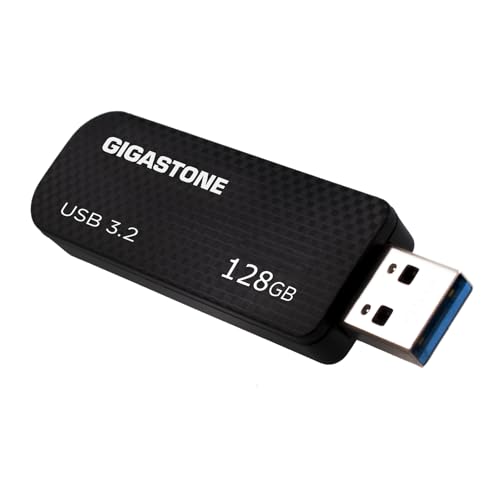 Gigastone Z30 128GB USB3.0 Flash Drive, Capless Retractable Design Pen Drive, Carbon Fiber Style, Reliable Performance & Durable