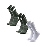 DANISH ENDURANCE Calzini da Ciclismo, Traspiranti, Calze per Bici, MTB e Spinning, per Uomo e Donna, 3 Paia Multicolore (2xVerde Oliva/Strisce, 1xBianco/Nero) 39-42