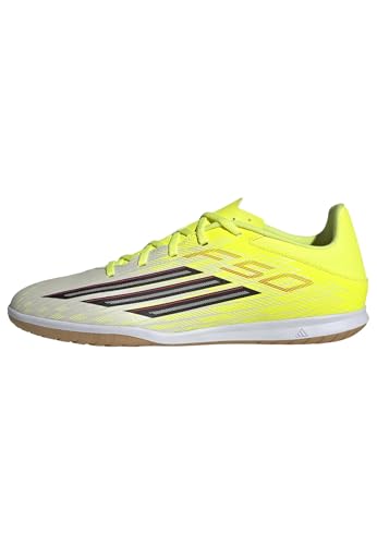 adidas Unisex Adulto F50 Club Indoor Football Shoes, Team Solar Yellow 2/Core Black/Lucid Red, 42 2/3 EU