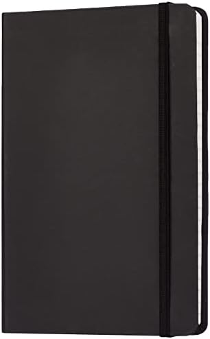 Amazon Basics Classic Notebook, Line Ruled, 240 Pages, Black, Hardcover, 5 x 8.25-Inch