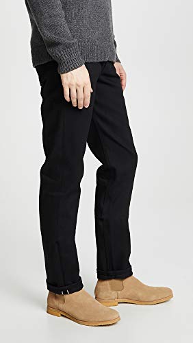 Naked & Famous Denim Men's Weird Guy in Solid Black Selvedge Jean2