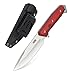 KHU D2 acciaio Coltello da caccia Coltello a lama fissa Coltello da sopravvivenza con fodero in Kydex, Coltello da campeggio Bushcraft per pesca all'aperto, escursionismo accessori - 31A