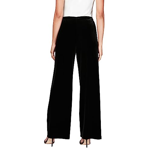Alex Evenings Women's Straight Leg Full Length Velvet Dress Pant (Regular Petite)2