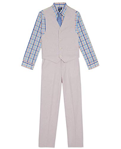 Image of IZOD Boys' 4-piece Formal Dress Up Suit Set, Vest, Pants, Collared Shirt, and Tie