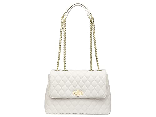 Image of ER.Roulour Quilted Crossbody Bags for Women, Trendy Roomy Shoulder Handbags with Flap Gold Hardware Chain Purses Shoulder Bag