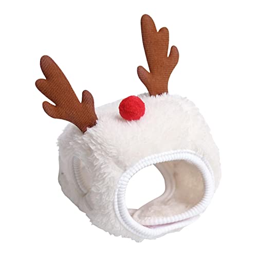 Image of Enakshi Cute Christmas Dog Hat Warm Winter Soft Headdress for Dogs Party Festival White L|Pet Supplies | Dog Supplies | Costumes