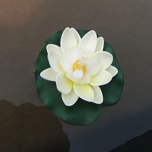 White Artificial Floating Foam Lotus Flowers Water Lily Pad