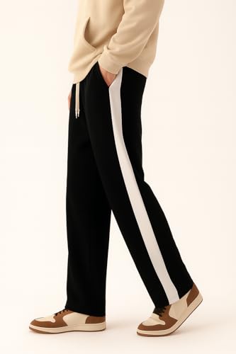 Image of dockstreet Straight Wide fit Long Length Trouser Style Drawstring Trackpant for Men /Trending Sporty Style, Relaxed Casual Pants for Men