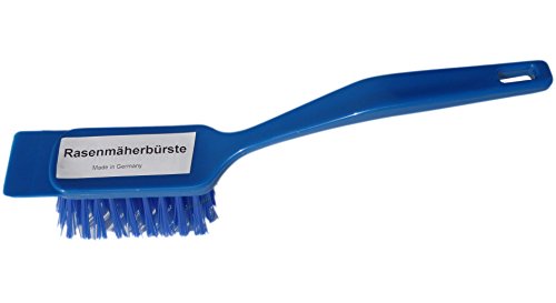 Preisvergleich Produktbild Rasenmäherbürste mit Schaber , Made in Germany , blau