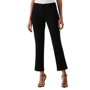 Rafaella Women’s Straight Leg Ankle Pant with Slimming Panel, Classic Fit, Gabardine Fabric (Sizes 4-16)