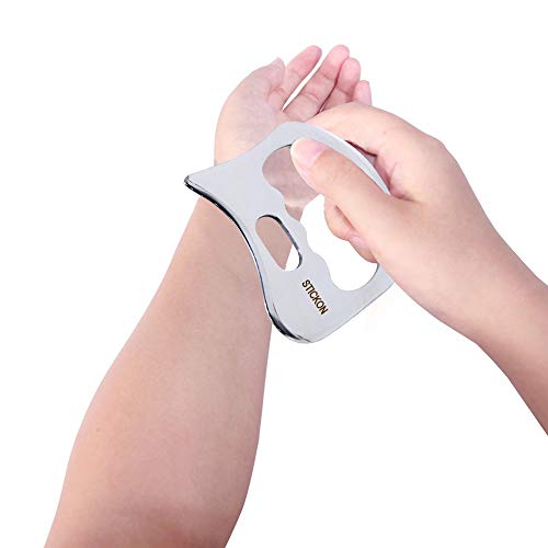 Image of STICKON Stainless Steel Gua Sha Scraping Massage Tool Set IASTM Tools Great Soft Tissue Mobilization Tool (O Shape)