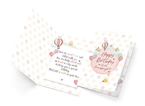 Birthday Card Great Granddaughter | Made In America | Eco-Friendly | Thick Card Stock With Premium Envelope 5In X 7.75In | Packaged In Protective Mailer | Prime Greetings #TOP2