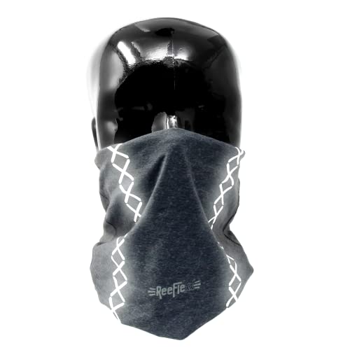 REEFLEXX Grey Loop, Schlauchschal Halstuch Multifunktionstuch Grau, bedruckt und mit Reflektoren atmungsaktiv, für Erwachsene Cover