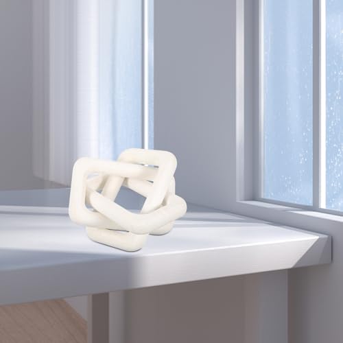 Toyvian Decorazione a Maglie di Catena in Legno Bianco Nodi Ornamento Rustico Sospeso per Soggiorno e Tavolo da Pranzo Arredamento Minimalista e Accessori per Casa Contemporanea