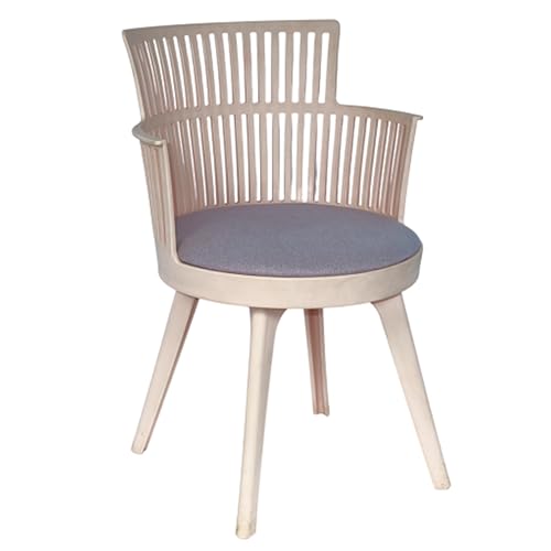 Image of Creative Cafe Chair Elegant and Understated, These Soft-Toned armchairs Feature a Refined slatted backrest, Cushioned seat, and Tapered Legs. Perfect for Modern interiors. | CS-1221 /P2 (Pink)