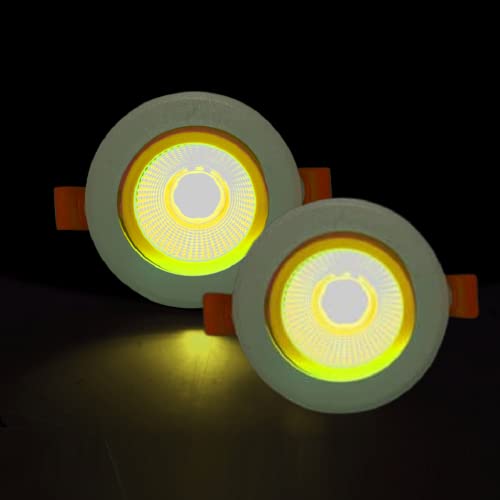 Image of D'Mak Aluminium 6 Watt Round Led Cob Light for Pop /Recessed Lighting (Warm White, 2)