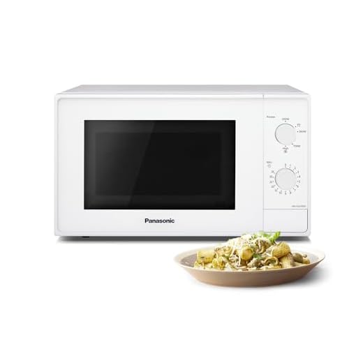 Panasonic Four Micro-Ondes Solo Compact NN-E20JWMEPG, 20 litres, Puissance 800 W, Plateau tournant 25,5 cm, Blanc