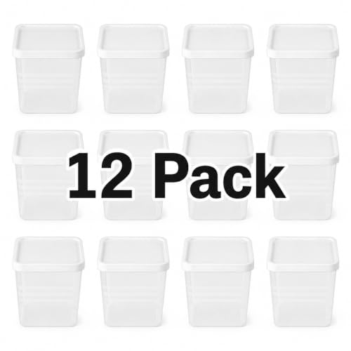 Image of Krevo Fridge Storage Containers 2400ml Pack of 12 | Airtight BPA Free White