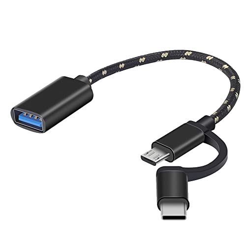 2 en 1 Adaptateur USB C/Micro vers USB, LEIZHAN 3.0 Adaptateur Type C/Micro Compatible avec iMac Android Google Samsung Galaxy S8/S8+/S9/S10 Cover