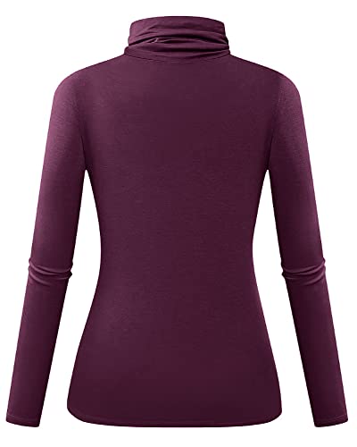 Image of Herou Womens Long Sleeve Turtleneck Slim Fitted Lightweight Casual Active Layer Tops Shirts
