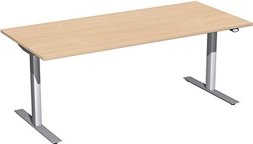 Preisvergleich Produktbild Geramöbel Elektro-Hubtisch höhenverstellbar, 1800x800x680-1160, Buche / Silber