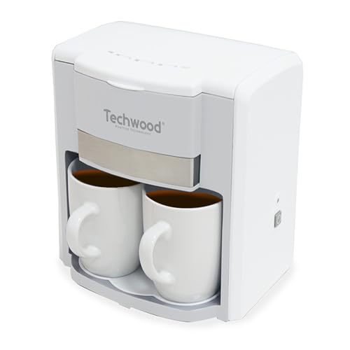 BM TOOLS Cafetière 2 Tasses Duo Techwood TCA-202 Puissance : 420-500W - Coloris Blanc - deux...
