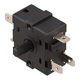 Bulevisiter Interruptor de engranaje eléctrico para calentadores de ventilador y estufas, interruptor de control ajustable de 3 pines y 5 pines, construcción de metal, 4 cm, configuración 3NC+1NO