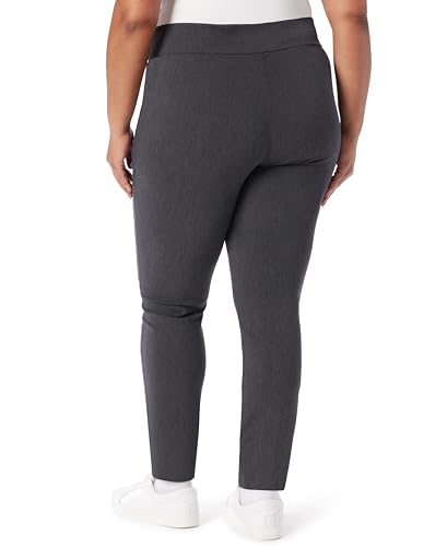 Gloria Vanderbilt Women's Pull on Trouser Mid Rise Slim Straight Leg Pant with Tummy Control Plus3