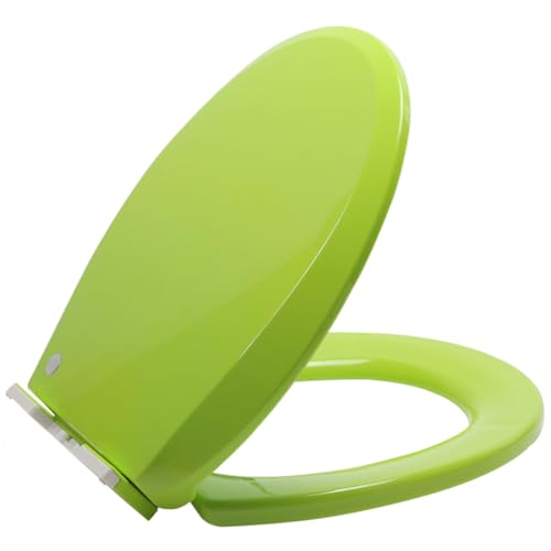 Asiento de inodoro redondo azul real, cierre suave en forma de O con bisagras de liberación rápida, fácil de limpiar e instalar, tapa silenciosa de cierre lento, 36 x 41 cm, ideal para baños