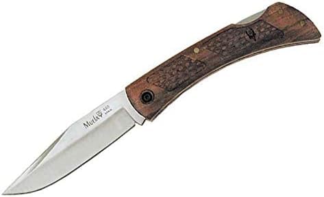 LO TRINCO YO Muela Navaja BT-9NG hoja de acero MoVa de 9 cm y empñadura de nogal para Caza, Pesca, Supervivencia y Bushcraft.
