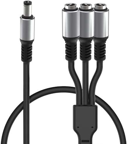 Y Splitter DC Extension Cord, 1 Male to 3Female 5.5mm x 2.1mm 12V...
