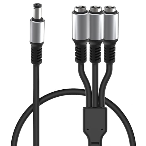 Y Splitter DC Extension Cord, 1 Male to 3Female 5.5mm