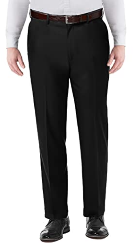 Pantalon pour garçon/homme, coupe robuste, coupe généreuse, pour école/bureau, demi-élastique, grande taille, jambes longues et courtes, XS/6XL, Noir , 4XL Plus Long