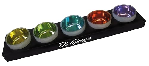 Juego de 5 Vasos portavelas de Cristal de Colores
