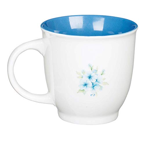 Blue Floral Ceramic Friendship Coffee/Tea Mug | A Sweet Friendship Refreshes The Soul Proverbs 27:9 | Encouraging Christian Friend Mug For Women, Microwave/Dishwasher Safe, 14Oz. #TOP1