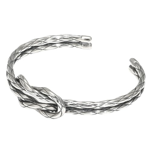 Bague ajustable argent sterling femme style nœud double corde ouvert