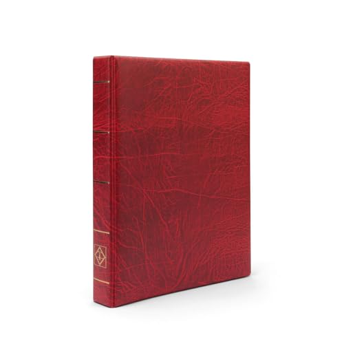 Encuadernación de anillas Leuchtturm Optima F Easy roja para organizar colecciones de sellos