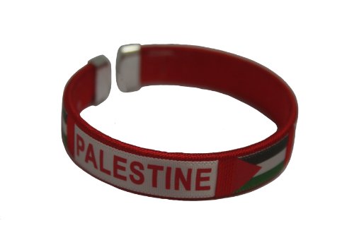 SUPERDAVES SUPERSTORE Palestine Red Country Flag C' Bracelet Wristband.for Adults & Teens. New