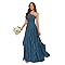 One Shoulder Teal Bridesmaid Dress for Women Chiffon Sleeveless Elegant Long Maxi Formal Party Dresses US4